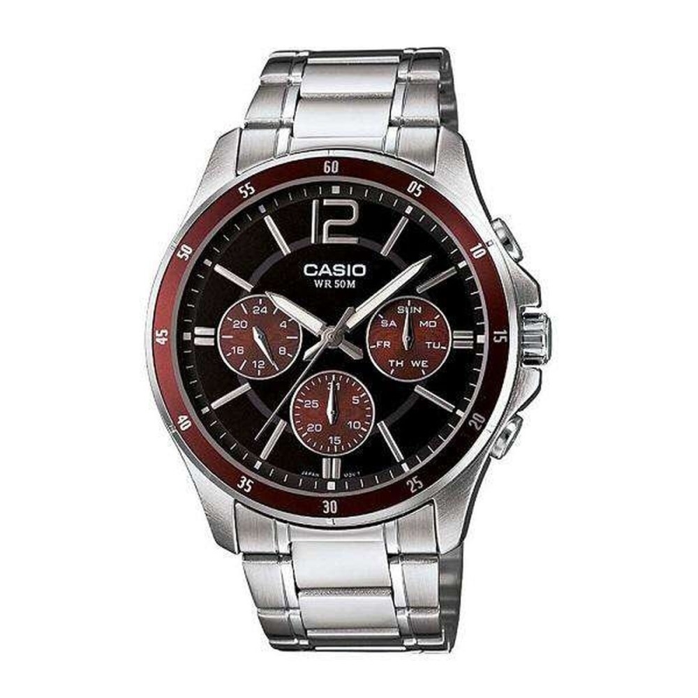 Ceas Bărbați Casio MULTIFUNCTION CALENDAR - BLACK & BORDEAUX (Ø 43,5 mm)