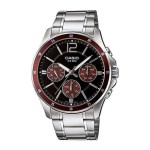 Ceas Bărbați Casio MULTIFUNCTION CALENDAR - BLACK & BORDEAUX (Ø 43,5 mm)