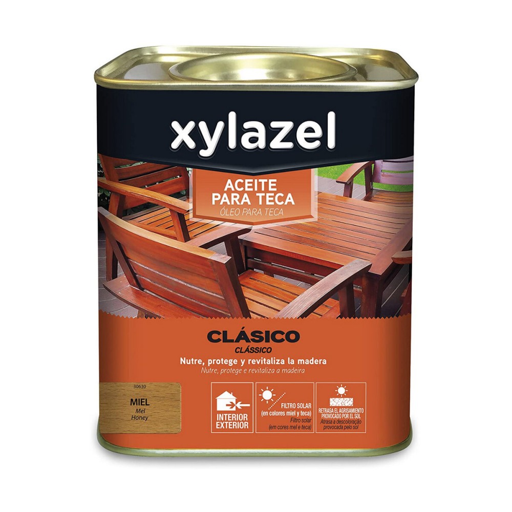 Ulei pentru lemn de tec Xylazel Classic Miere 750 ml Mat