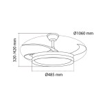 Ventilator de Tavan CristalRecord EVO RETRAC Alb 72 W