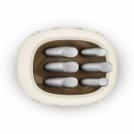 Set de cuțite de bucătărie și suport Smeg KBSF02CR Crem