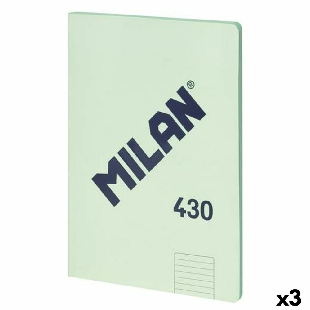 Notebook Milan 430 Verde A4 48 Frunze 21 x 29,7 cm (3 Unități)