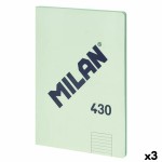 Notebook Milan 430 Verde A4 48 Frunze 21 x 29,7 cm (3 Unități)