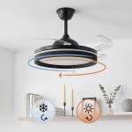 Ventilator de tavan cu lumină LED, 4 pale retractabile și telecomandă InnovaGoods