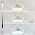 Ventilator de tavan cu lumină LED RGB, 4 pale retractabile și telecomandă InnovaGoods