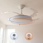 Ventilator de tavan cu lumină LED RGB, 4 pale retractabile și telecomandă InnovaGoods