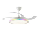 Ventilator de tavan cu lumină LED RGB, 4 pale retractabile și telecomandă InnovaGoods
