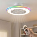 Ventilator de tavan cu lumină LED RGB, pale ascunse și telecomandă Nexory InnovaGoods