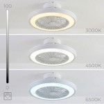 Ventilator de tavan cu lumină LED RGB, pale ascunse și telecomandă Nexory InnovaGoods