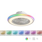 Ventilator de tavan cu lumină LED RGB, pale ascunse și telecomandă Nexory InnovaGoods