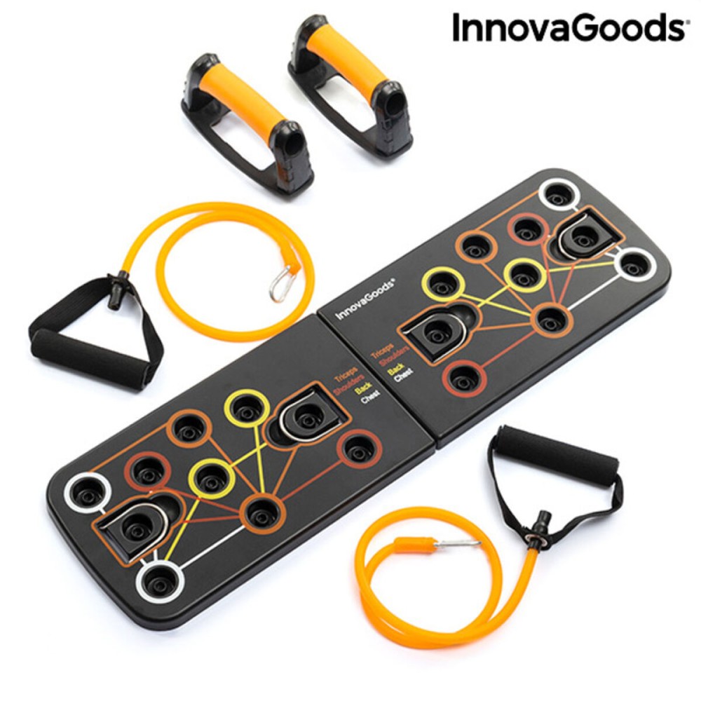 Masă Push-Up cu benzi de rezistență și ghid de exerciții Pulsher InnovaGoods Gumă (Recondiționate A)