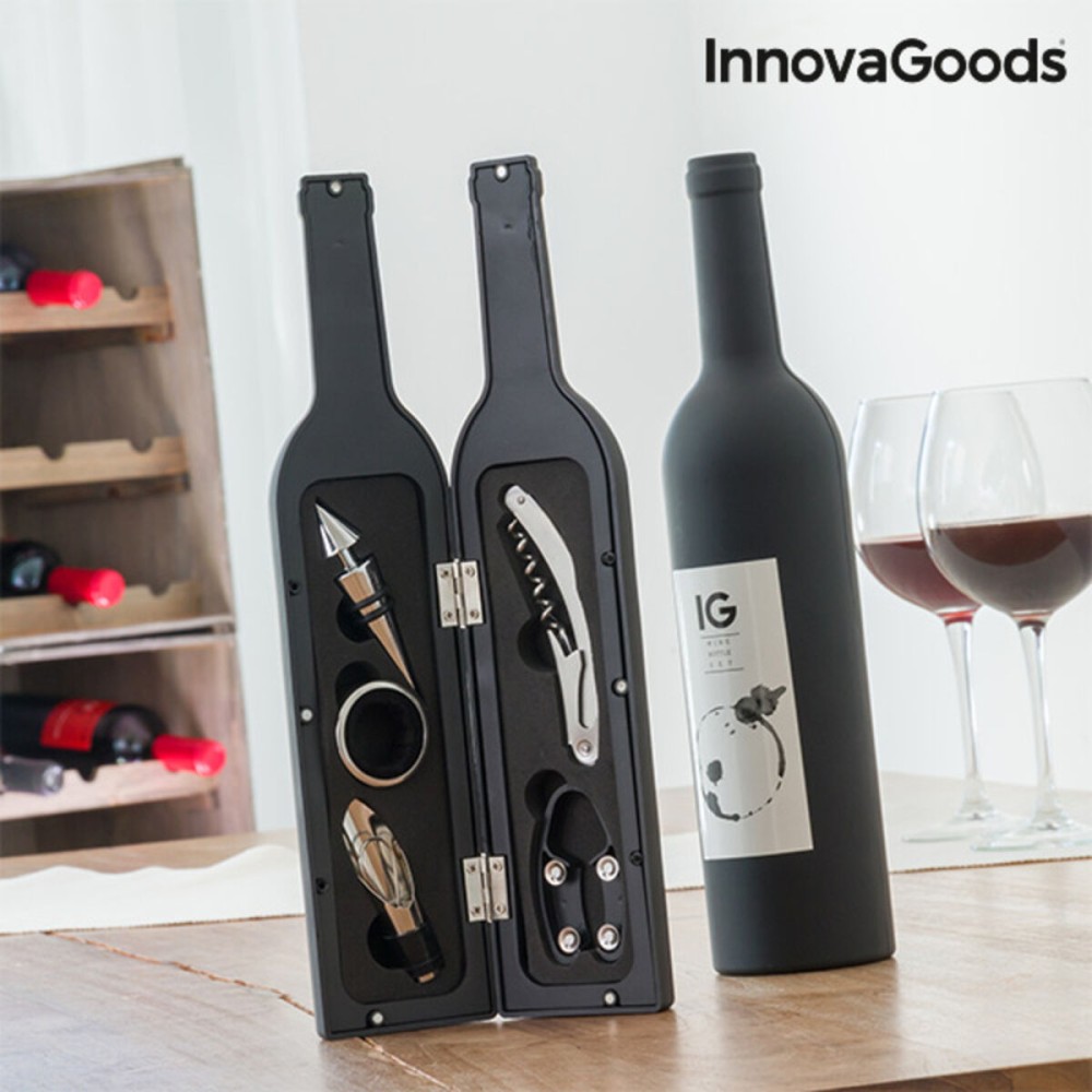 Cutia de Vin Sticlă InnovaGoods Negru Metal Oțel inoxidabil (Recondiționate B)