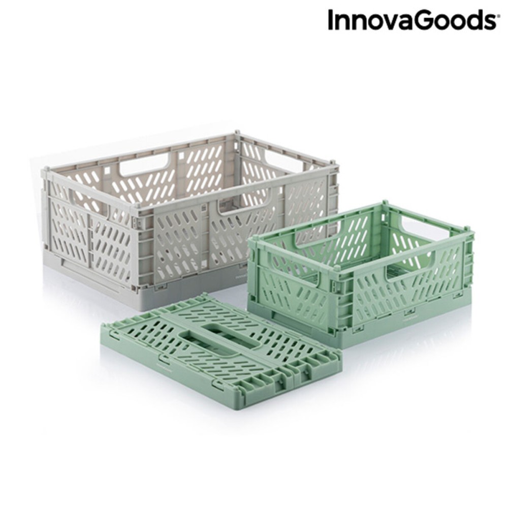 Set de 3 cutii organizatoare pliabile și stivuibile Boxtor InnovaGoods V0103244 Plastic 3 Piese (Recondiționate B)