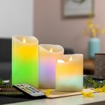 Lumânări LED multicolore cu efect de flacără cu telecomandă Lendles InnovaGoods Alb 3 Unități (Recondiționate A)