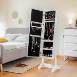 Oglindă suport de bijuterii cu picior și LED InnovaGoods Alb Lemn Plastic (Recondiționate A)