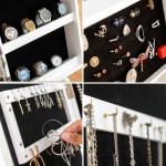 Oglindă suport de bijuterii cu picior și LED InnovaGoods Alb Lemn Plastic (Recondiționate A)