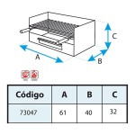 Sertar cu grătar din inox Imex el Zorro Grătar Cărbune Față de masă (Recondiționate D)