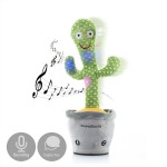 Cactus dansator și vorbitor reîncărcabil cu muzică și LED-uri multicolore Cacxi InnovaGoods Verde (Recondiționate A)
