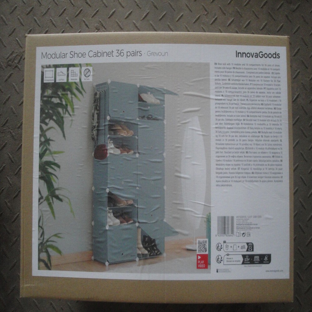 Raft modular portabil pentru încălțăminte InnovaGoods Gri (Recondiționate D)