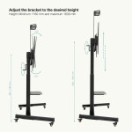 Suport TV pentru podea cu roți TooQ FS20406HM-B 60" 100" 120 kg 130 Kg (Recondiționate A)