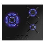 Plită pe gaz Cecotec Bolero Squad G 3400S 3 arzătoare 6200W Nano Glass fontă neagră