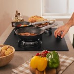 Plită pe gaz Cecotec Bolero Squad G 3400S 3 arzătoare 6200W Nano Glass fontă neagră