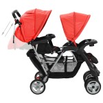 vidaXL Cărucior în tandem din oțel, roșu și negru vidaXL Cărucior în tandem din oțel, roșu și negru