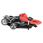 vidaXL Cărucior în tandem din oțel, roșu și negru vidaXL Cărucior în tandem din oțel, roșu și negru