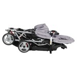 vidaXL Cărucior în tandem, gri și negru, oțel vidaXL Cărucior în tandem, gri și negru, oțel