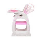 vidaXL Scaun înalt convertibil 3-în-1 cu masă, roz vidaXL Scaun înalt convertibil 3-în-1 cu masă, roz