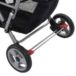 vidaXL Cărucior tandem pentru copii, roz și negru, oțel vidaXL Cărucior tandem pentru copii, roz și negru, oțel