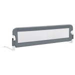 vidaXL Balustradă de protecție pat copii, gri, 150x42 cm, poliester