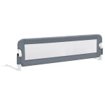 vidaXL Balustradă de protecție pat copii, gri, 120x42 cm, poliester vidaXL Balustradă de protecție pat copii, gri, 120x42 cm, poliester