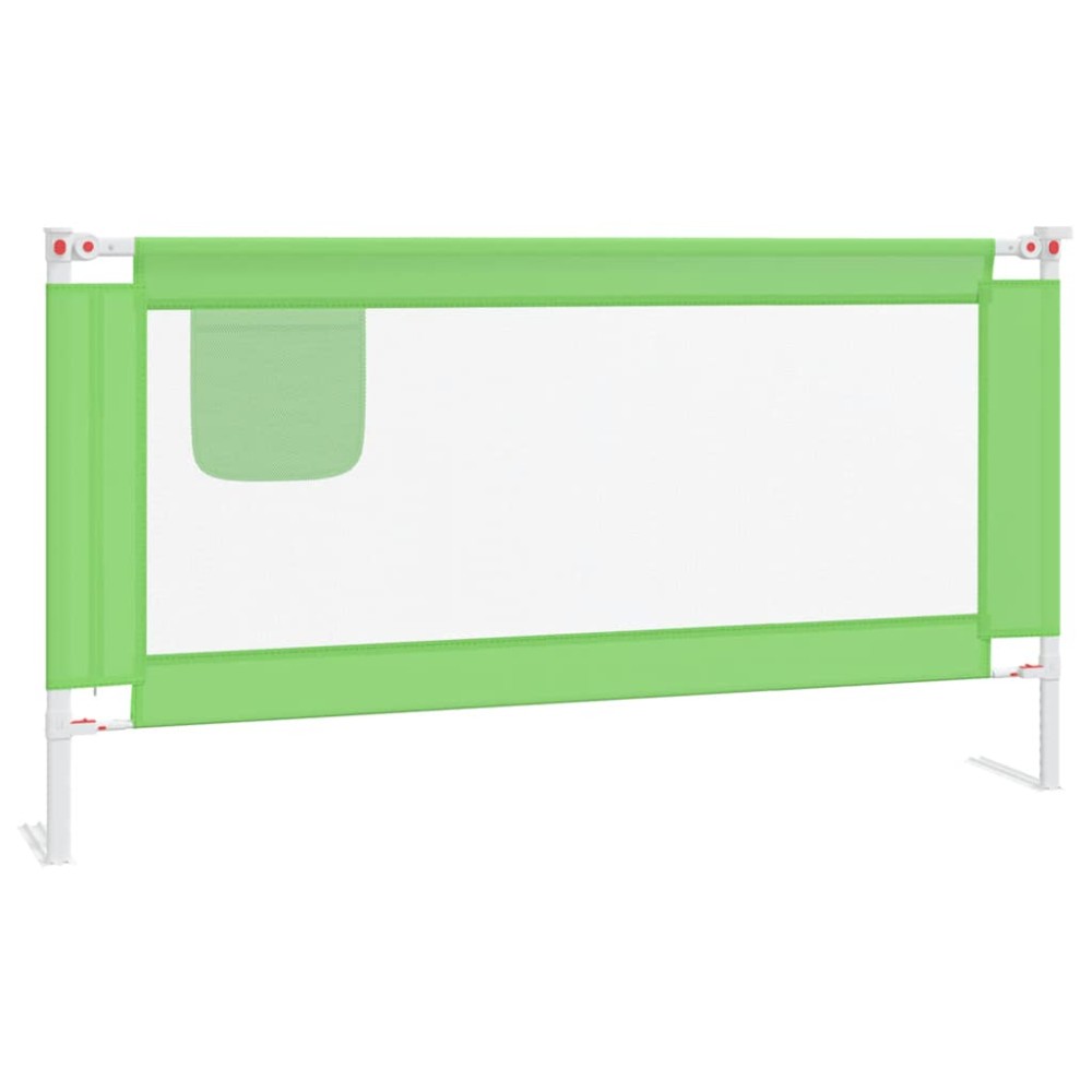 vidaXL Balustradă de protecție pat copii, verde, 160x25 cm, textil