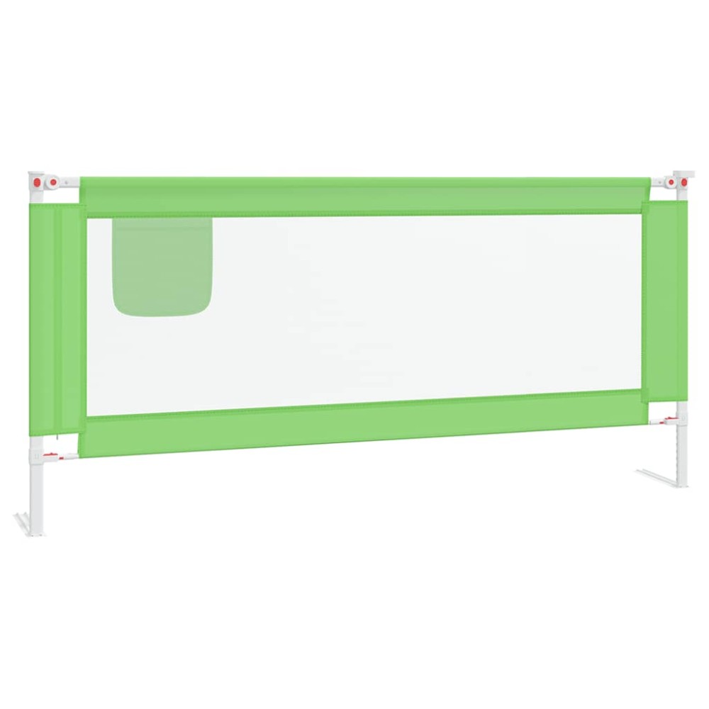 vidaXL Balustradă de protecție pat copii, verde, 200x25 cm, textil