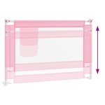 vidaXL Balustradă de protecție pat copii, roz, 100x25 cm, textil