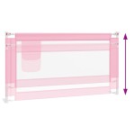 vidaXL Balustradă de protecție pat copii, roz, 160x25 cm, textil vidaXL Balustradă de protecție pat copii, roz, 160x25 cm, textil