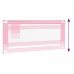 vidaXL Balustradă de protecție pat copii, roz, 200x25 cm, textil