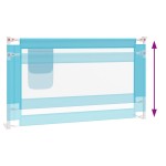 vidaXL Balustradă de protecție pat copii, albastru, 140x25 cm, textil vidaXL Balustradă de protecție pat copii, albastru, 140x25 cm, textil