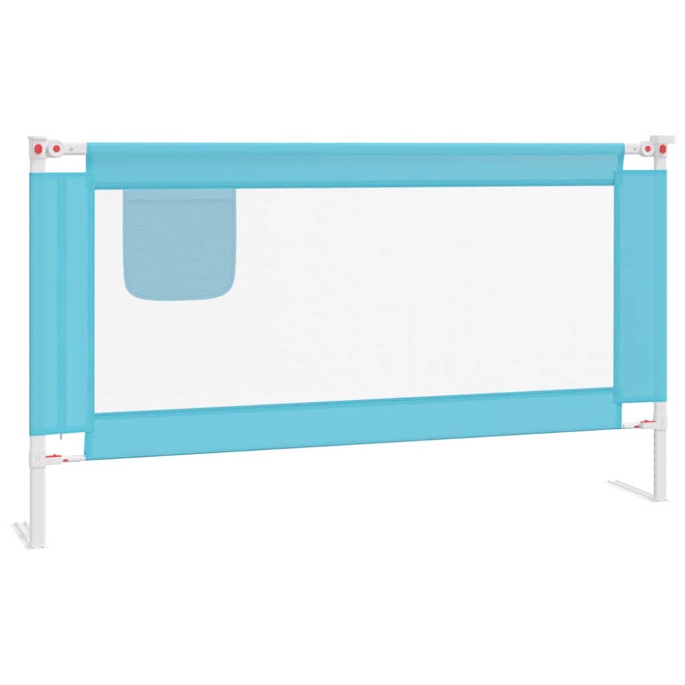 vidaXL Balustradă de protecție pat copii, albastru, 150x25 cm, textil