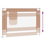 vidaXL Balustradă de protecție pat copii, gri taupe, 90x25 cm, textil