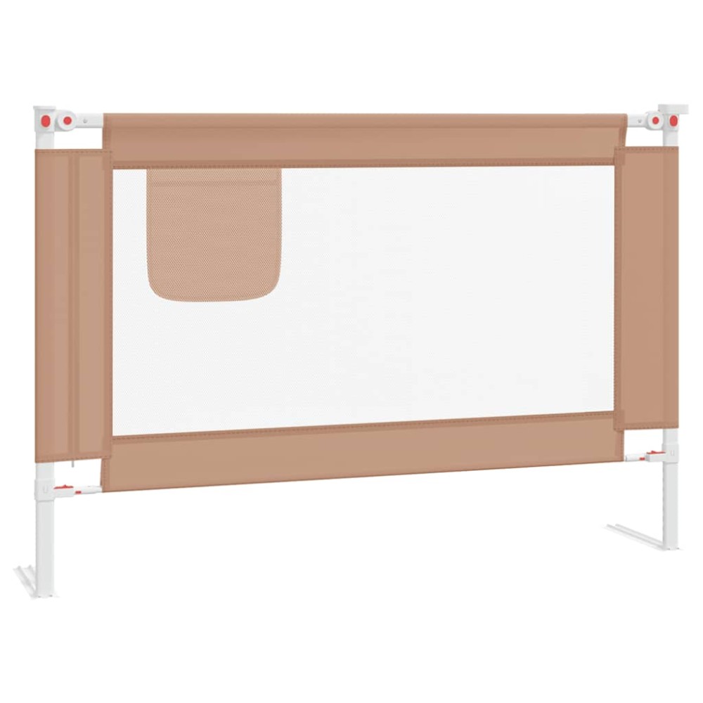 vidaXL Balustradă de protecție pat copii, gri taupe, 100x25 cm, textil