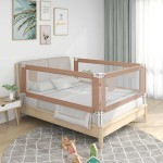 vidaXL Balustradă de protecție pat copii, gri taupe, 100x25 cm, textil vidaXL Balustradă de protecție pat copii, gri taupe, 100x25 cm, textil