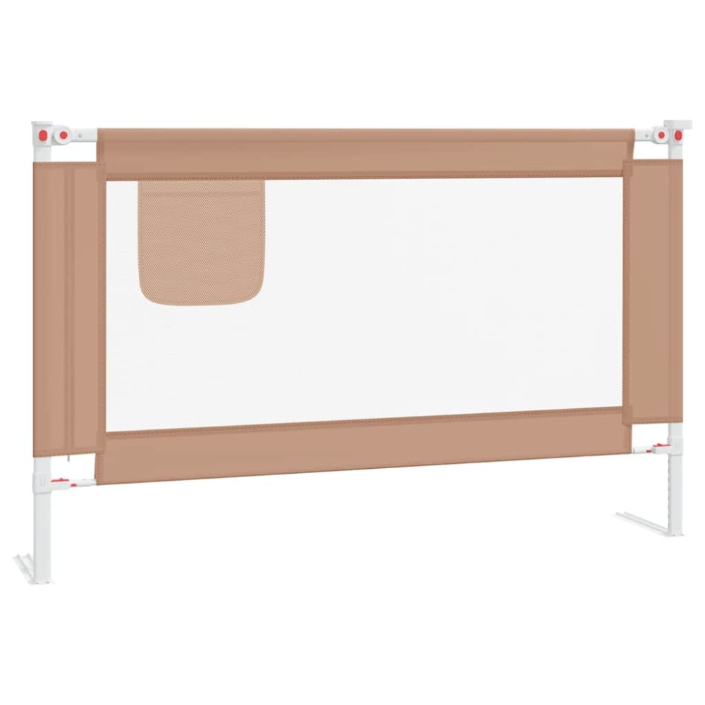 vidaXL Balustradă de protecție pat copii, gri taupe, 120x25 cm, textil
