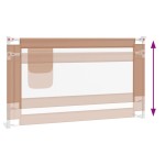 vidaXL Balustradă de protecție pat copii, gri taupe, 140x25 cm, textil