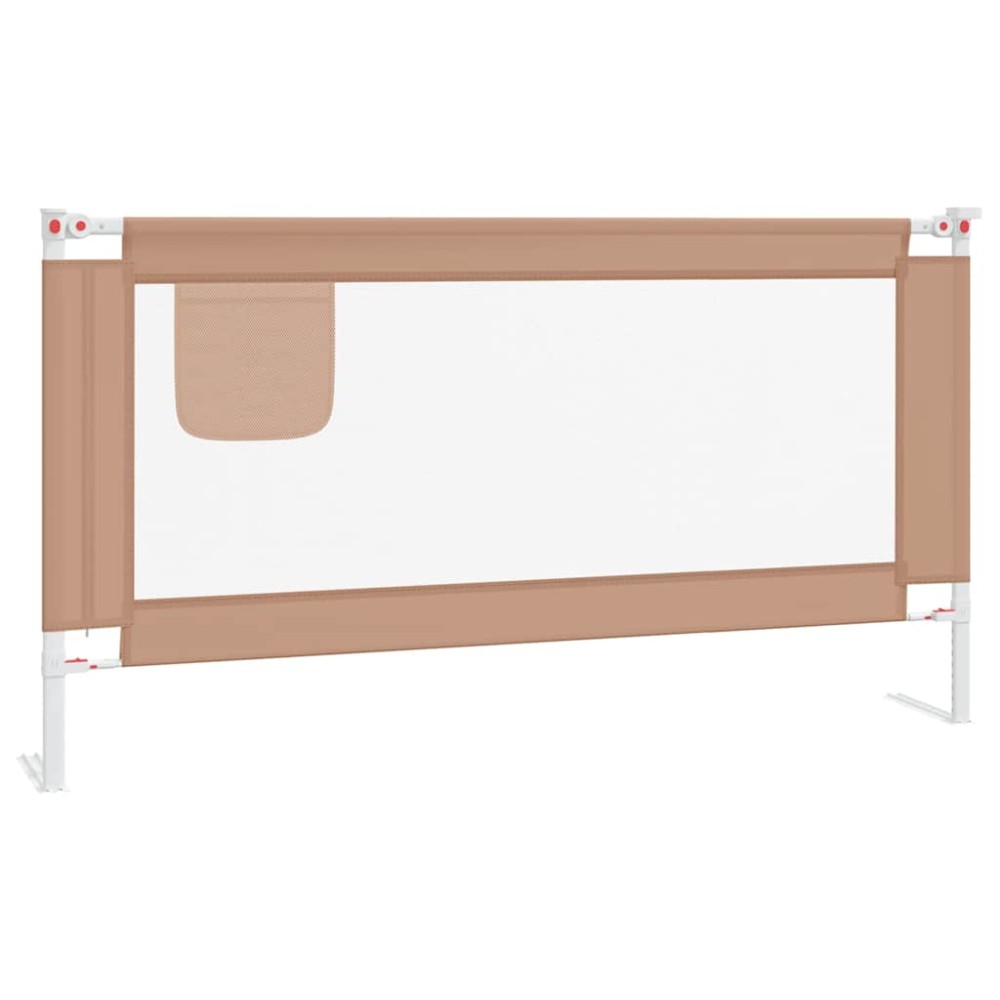 vidaXL Balustradă de protecție pat copii, gri taupe, 160x25 cm, textil