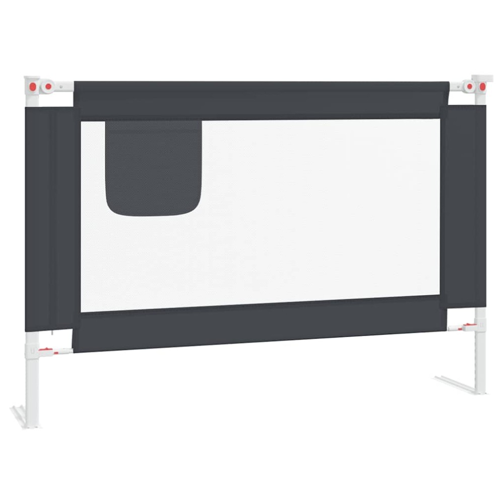 vidaXL Balustradă de protecție pat copii, gri închis, 100x25 cm textil