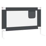 vidaXL Balustradă de protecție pat copii, gri închis, 100x25 cm textil vidaXL Balustradă de protecție pat copii, gri închis, 100x25 cm textil