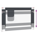 vidaXL Balustradă de protecție pat copii, gri închis, 100x25 cm textil vidaXL Balustradă de protecție pat copii, gri închis, 100x25 cm textil