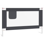 vidaXL Balustradă de protecție pat copii, gri închis, 120x25 cm textil vidaXL Balustradă de protecție pat copii, gri închis, 120x25 cm textil